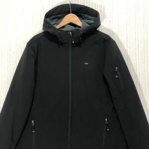 33000ft Softshell Jacket Hooded Full Zip Outdoor Activewear Black Size L